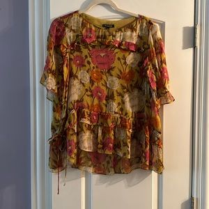 Massimo Dutti Floral Silk Top